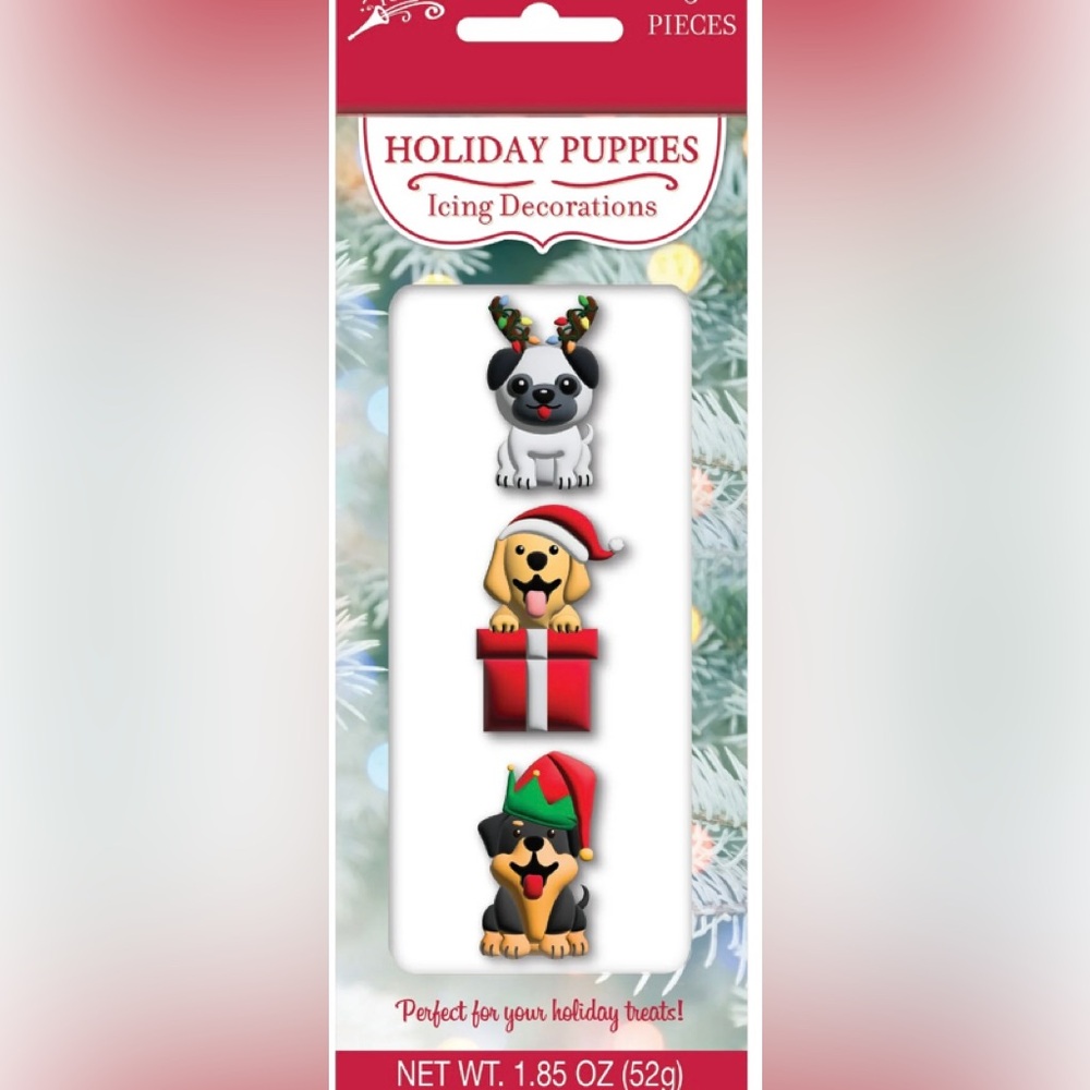 Crafty cooking Holiday Dogs 3D icing decorations 3pcs. 1.85 oz